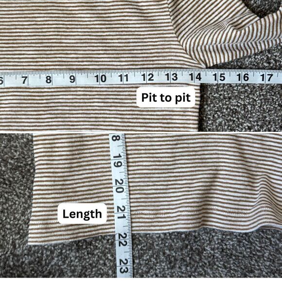 Vince Brown and White Striped Top Size Small - Picture 6 of 6